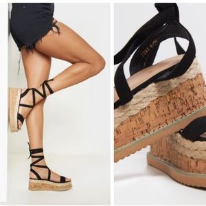 White Espadrille Platform Sandals